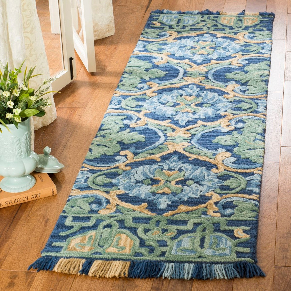 Blossom Hand Tufted Wool Pile Rectangle Rug with Cotton Backing for Luxurious Home Decor Elegance