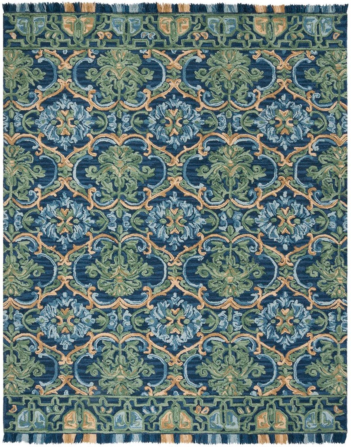 Blossom Hand Tufted Wool Pile Rectangle Rug with Cotton Backing for Luxurious Home Decor Elegance